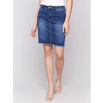Charlie B Frayed Hem Denim Skirt