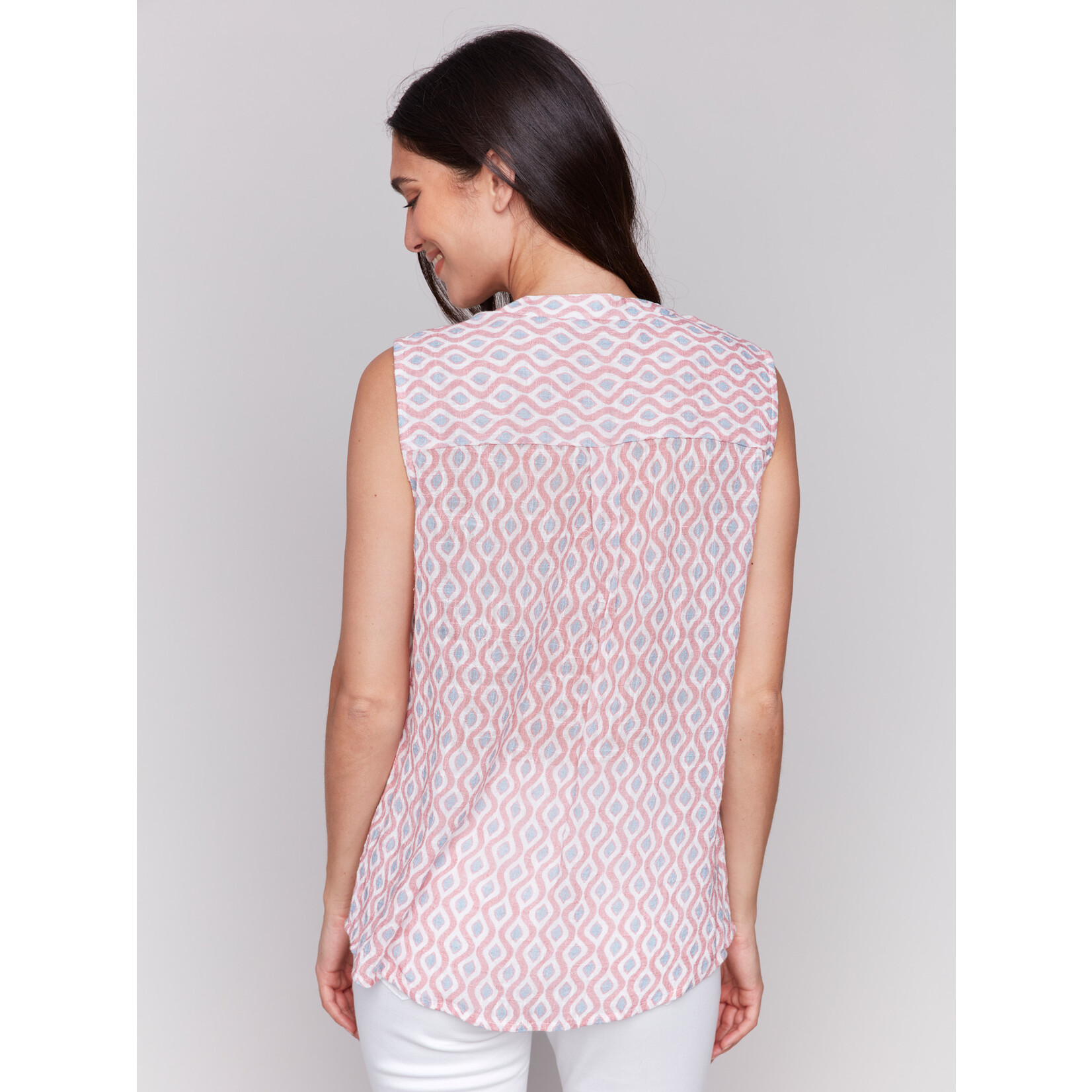Charlie B Printed Tank With Chest Pocket