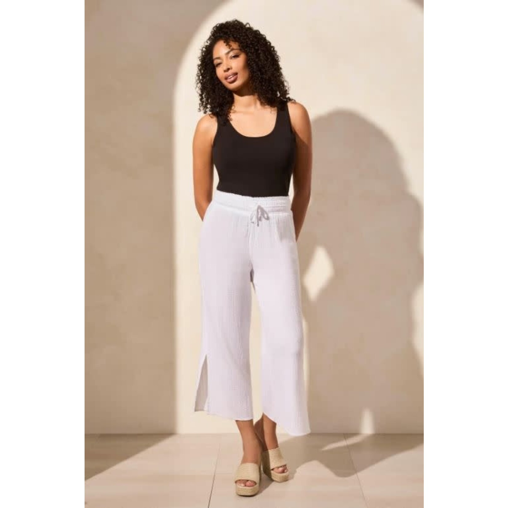 Tribal Wide Leg Pant With Slit
