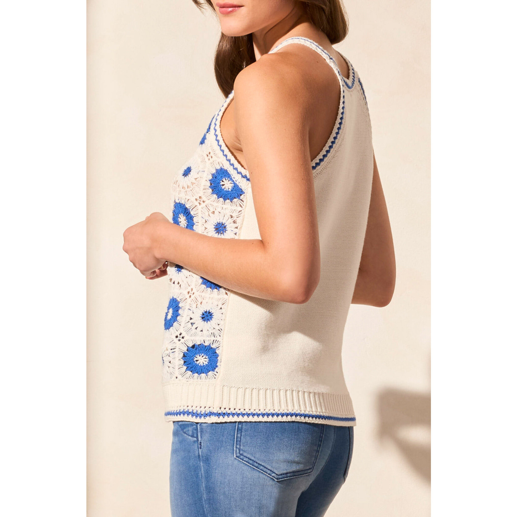 Tribal Crochet Halter Sweater Tank