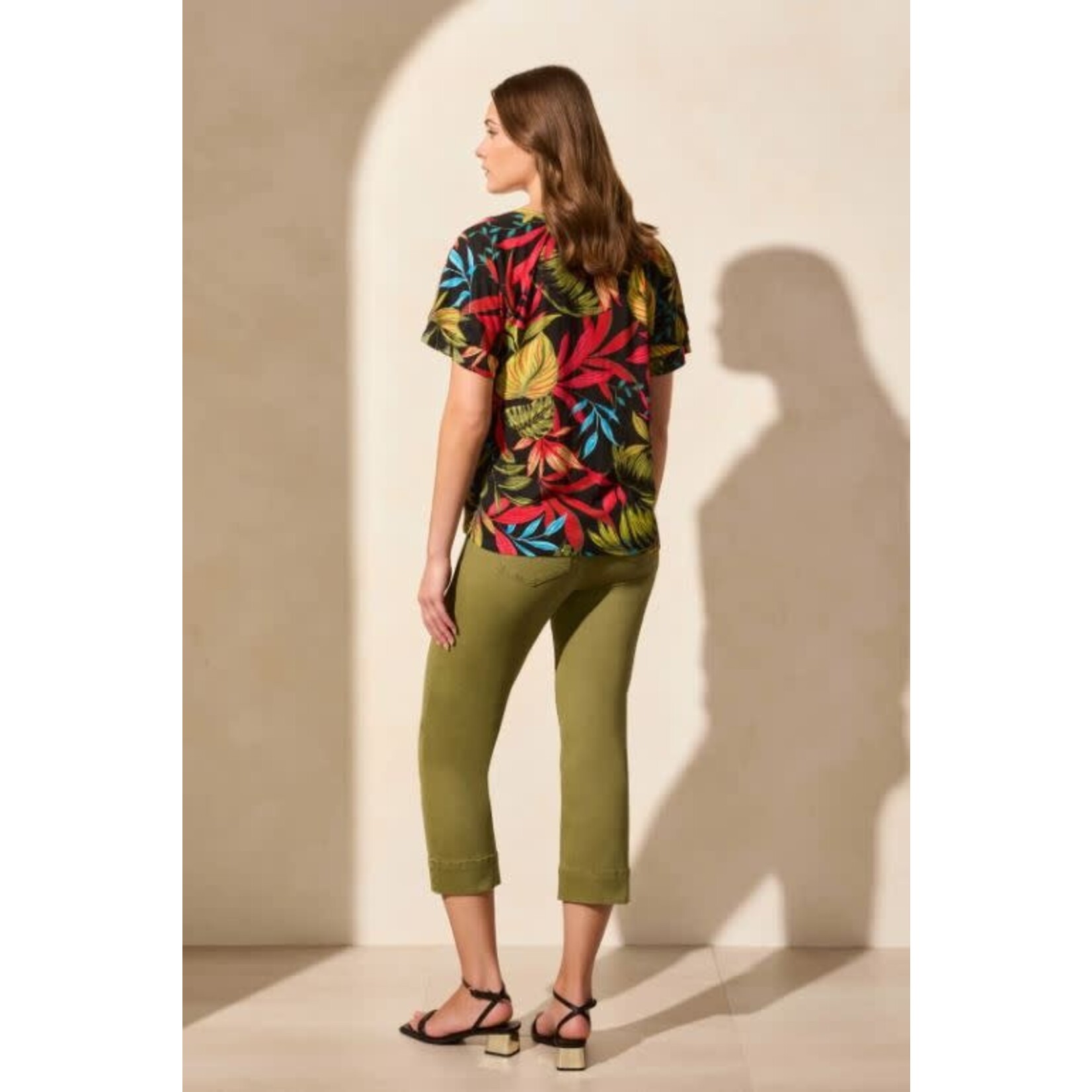 Tribal Ruffle Sleeve Top