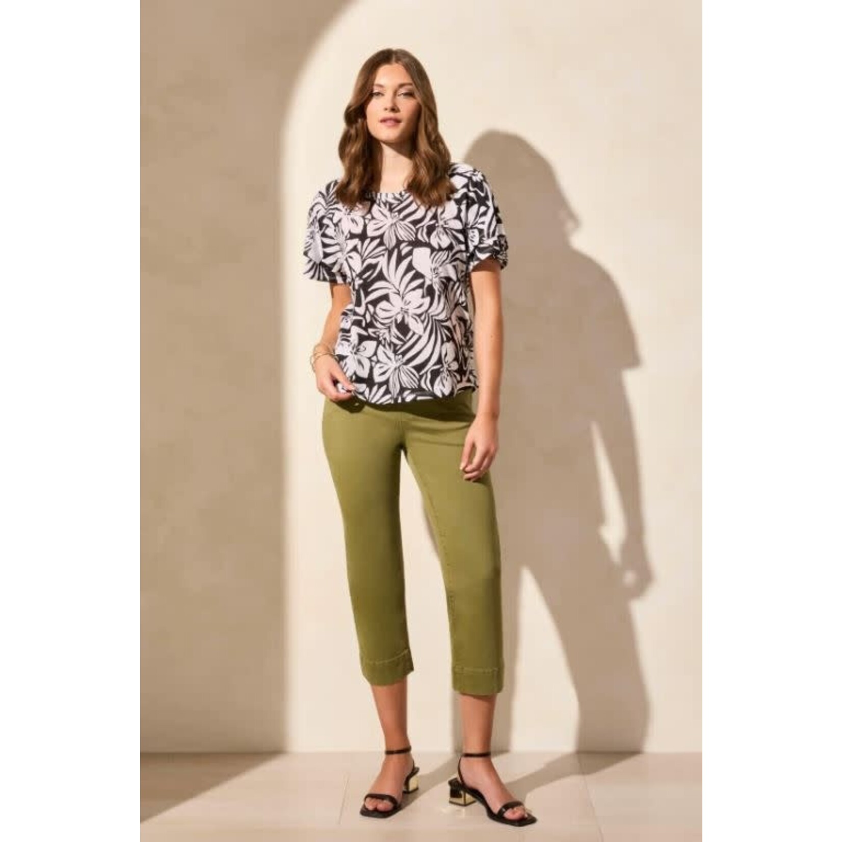 Tribal Ruffle Sleeve Top