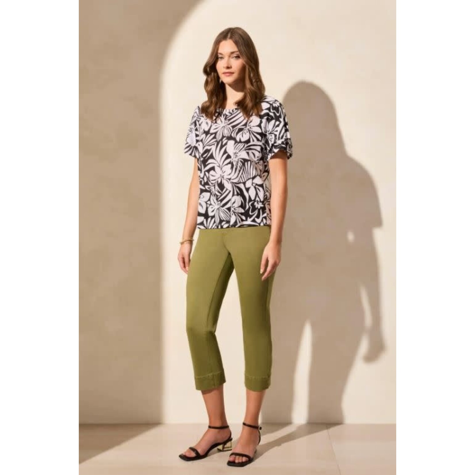 Tribal Ruffle Sleeve Top