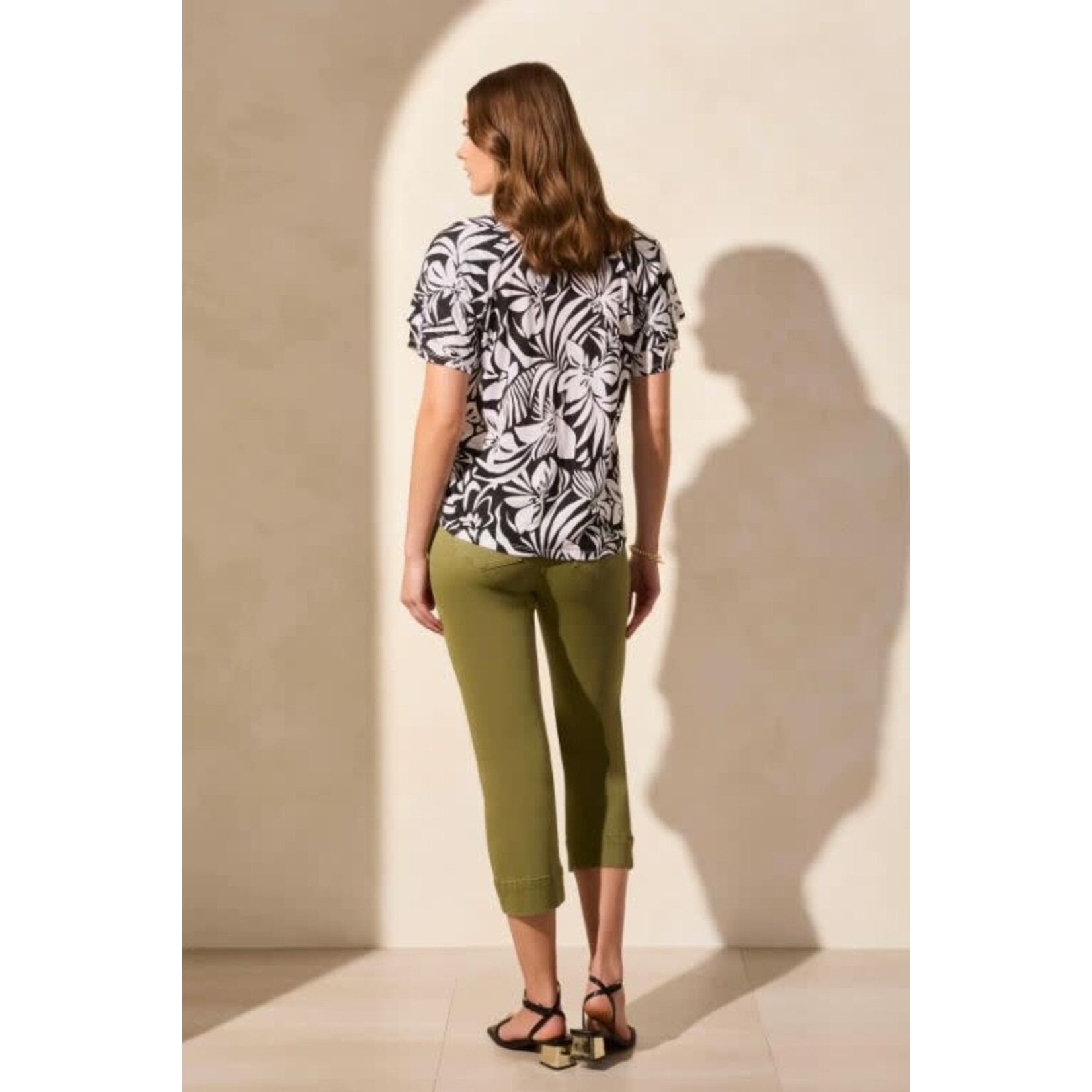 Tribal Ruffle Sleeve Top