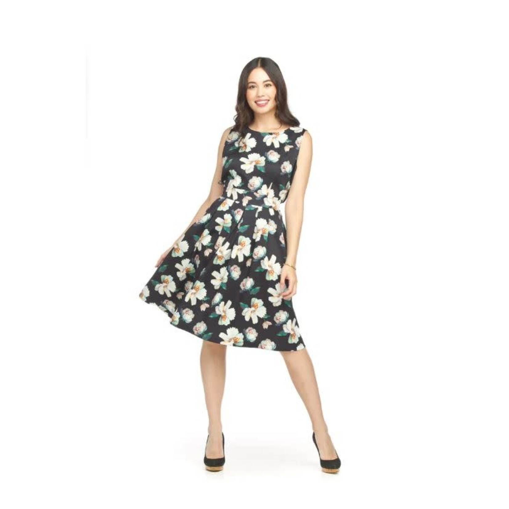 Papillon Floral Sleeveless Pleated Dress