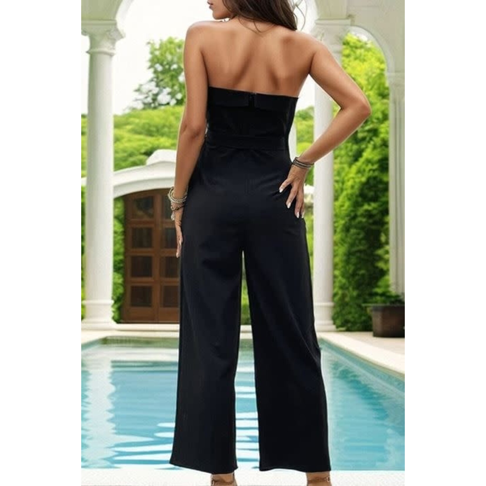 GGS Belted Strapless Jumpsuit