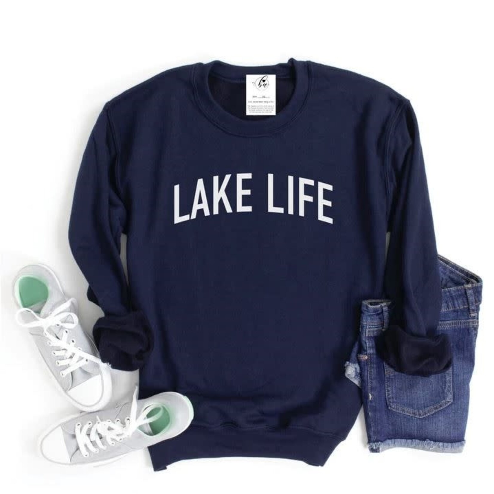 Blonde Ambition Lake Life Cozy Crew Navy