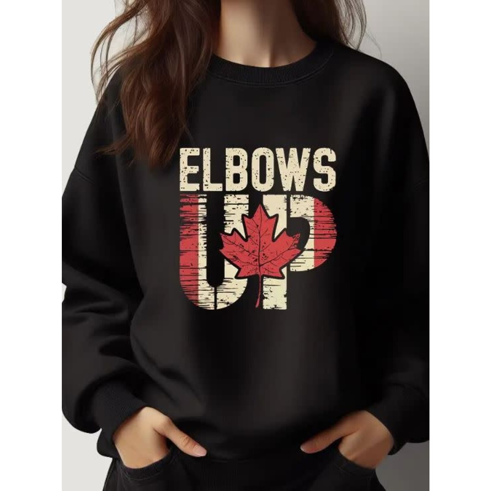 GGS Elbows Up Canada Crew Black