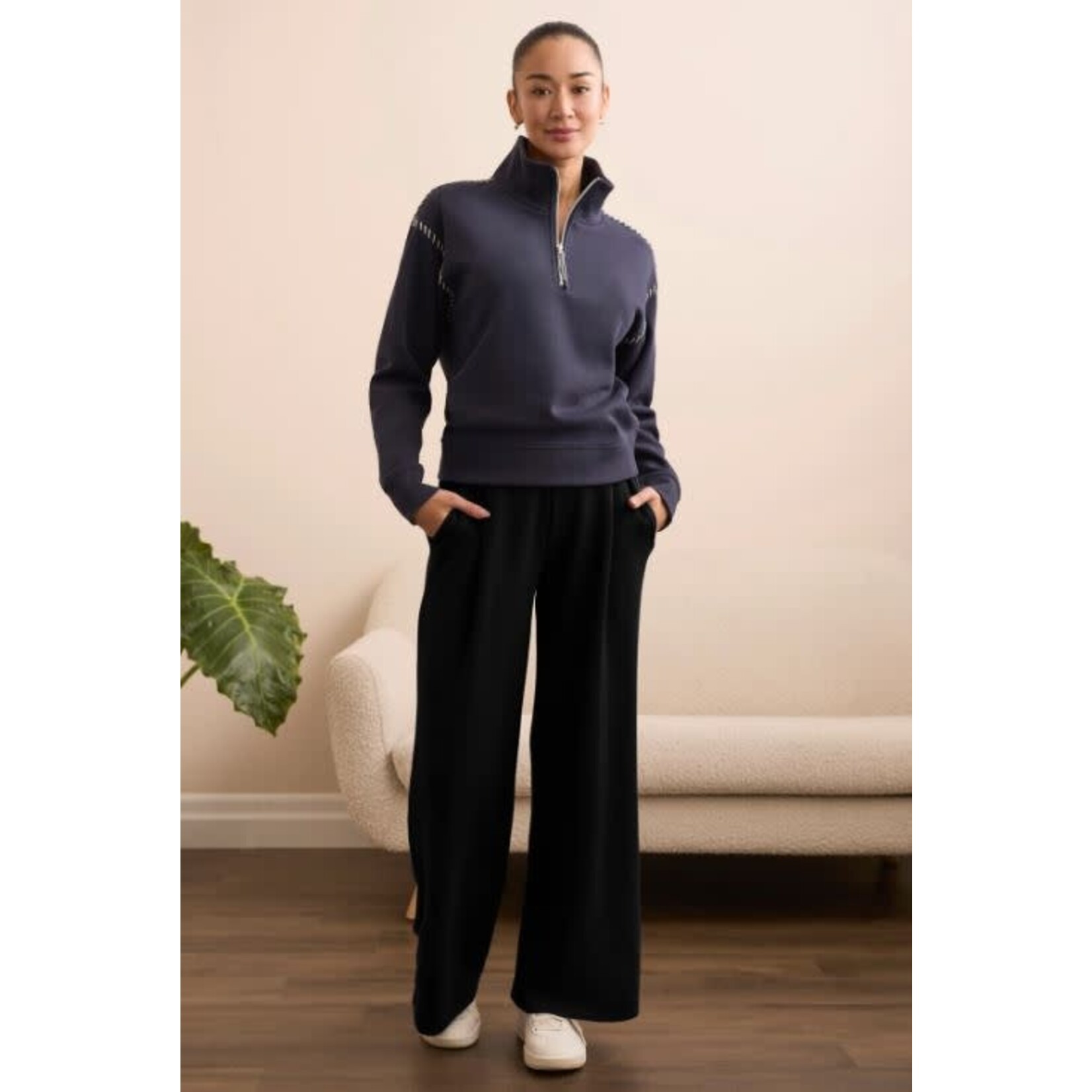 Tribal Techno Lux Pull On Wide Leg Pant