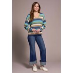 Tribal U-Neck Waffle Sweater