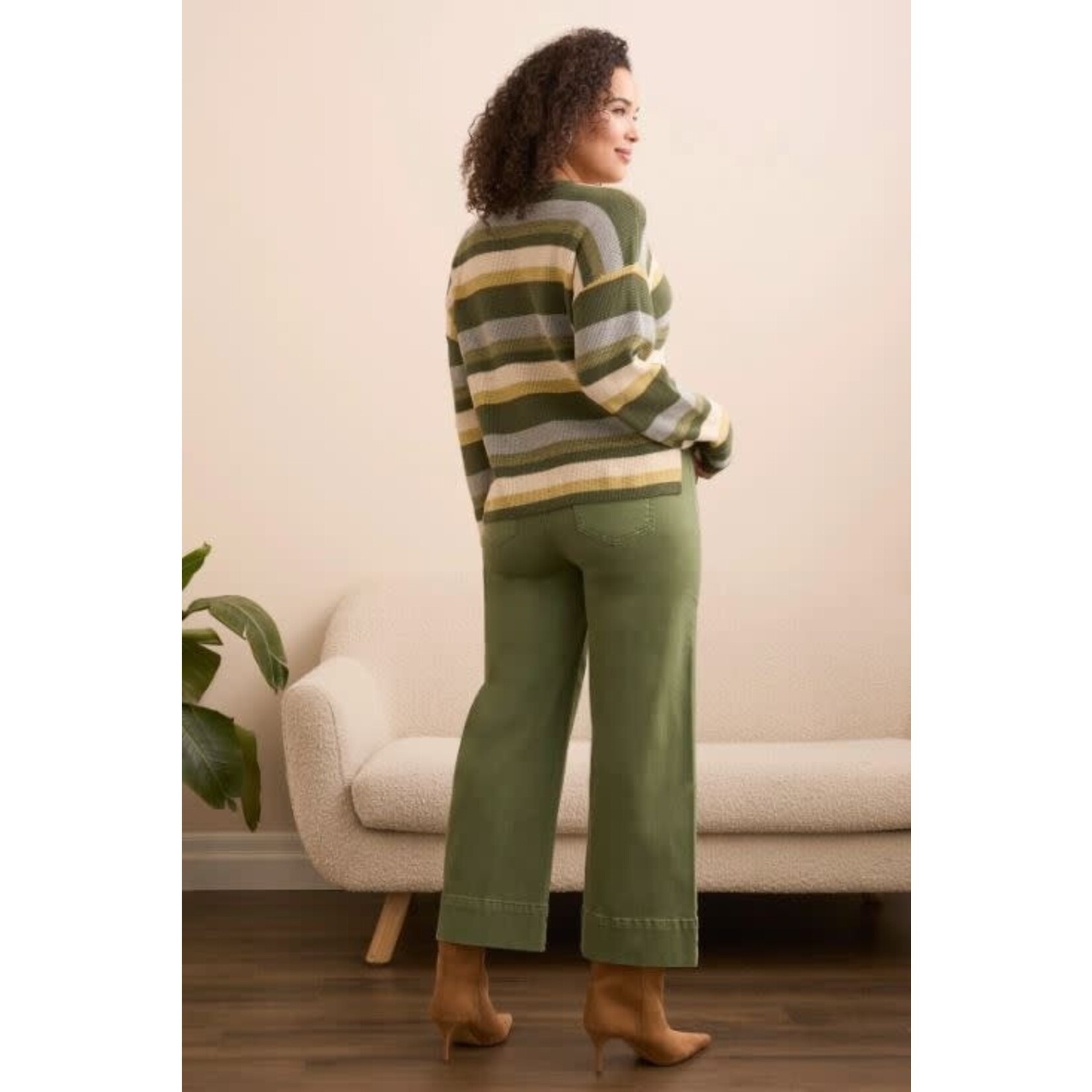 Tribal U-Neck Waffle Sweater