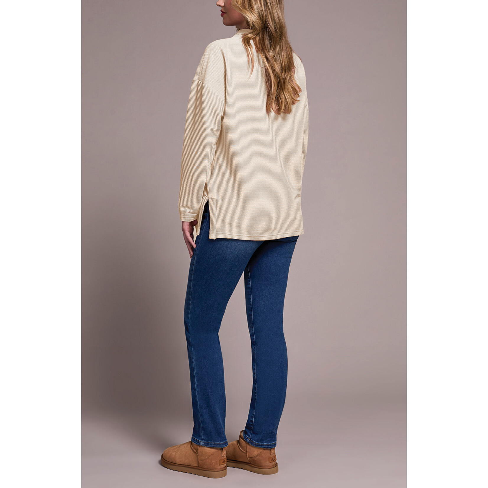 Tribal Funnel Neck Side Slit Tunic