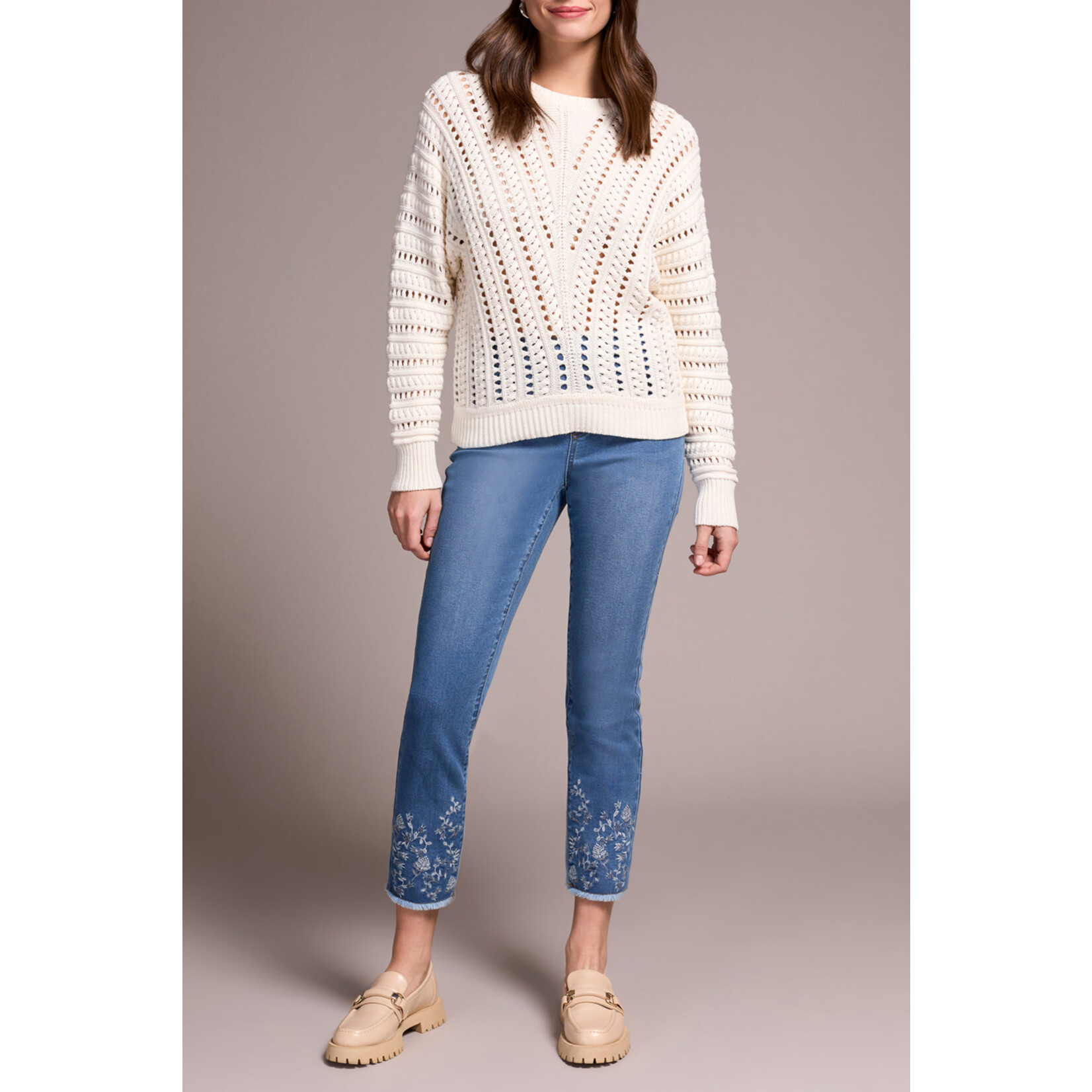 Tribal Special Wash Loose Knit Sweater