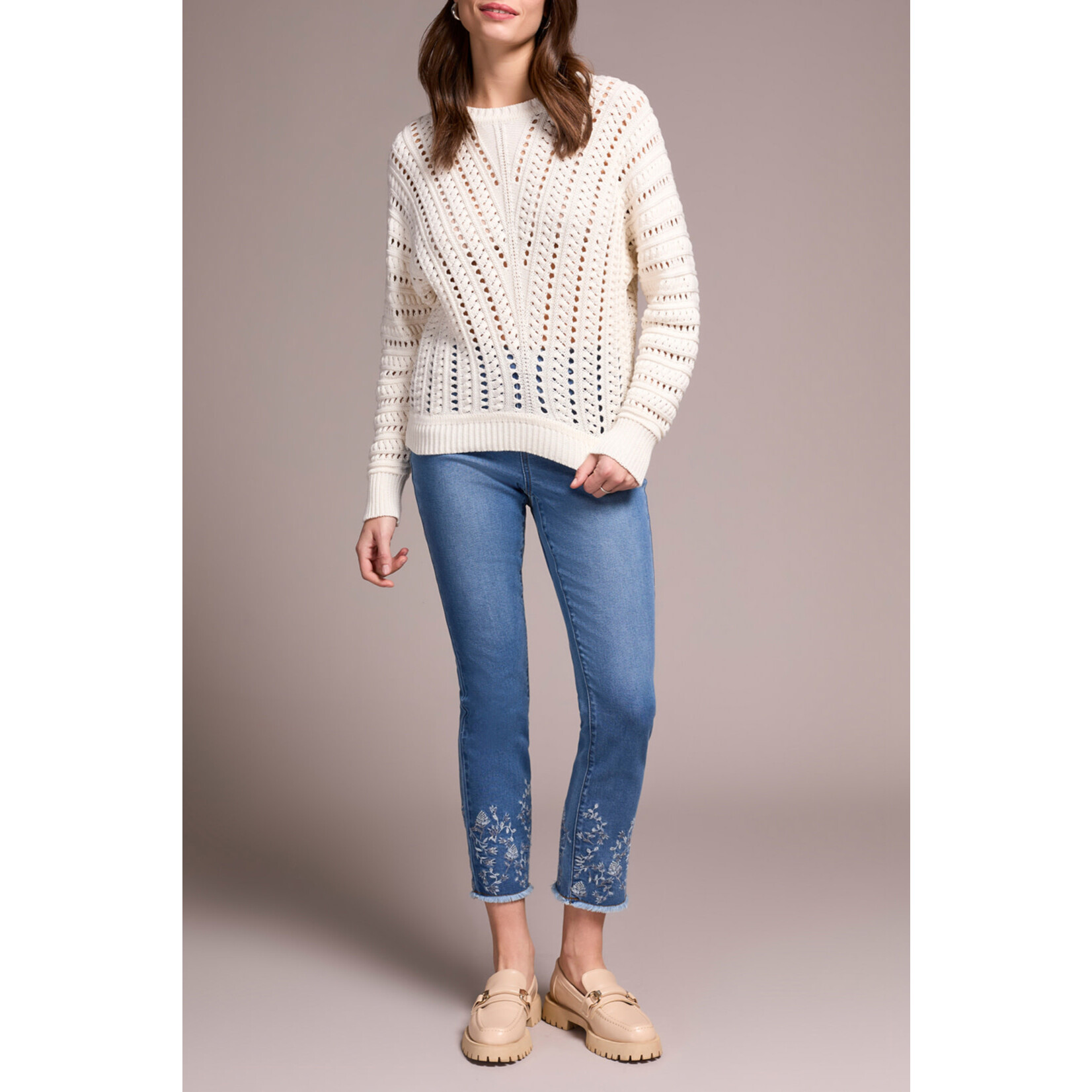 Tribal Special Wash Loose Knit Sweater