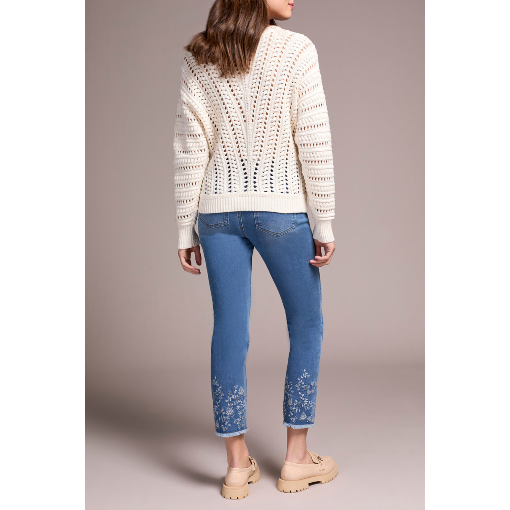 Tribal Special Wash Loose Knit Sweater