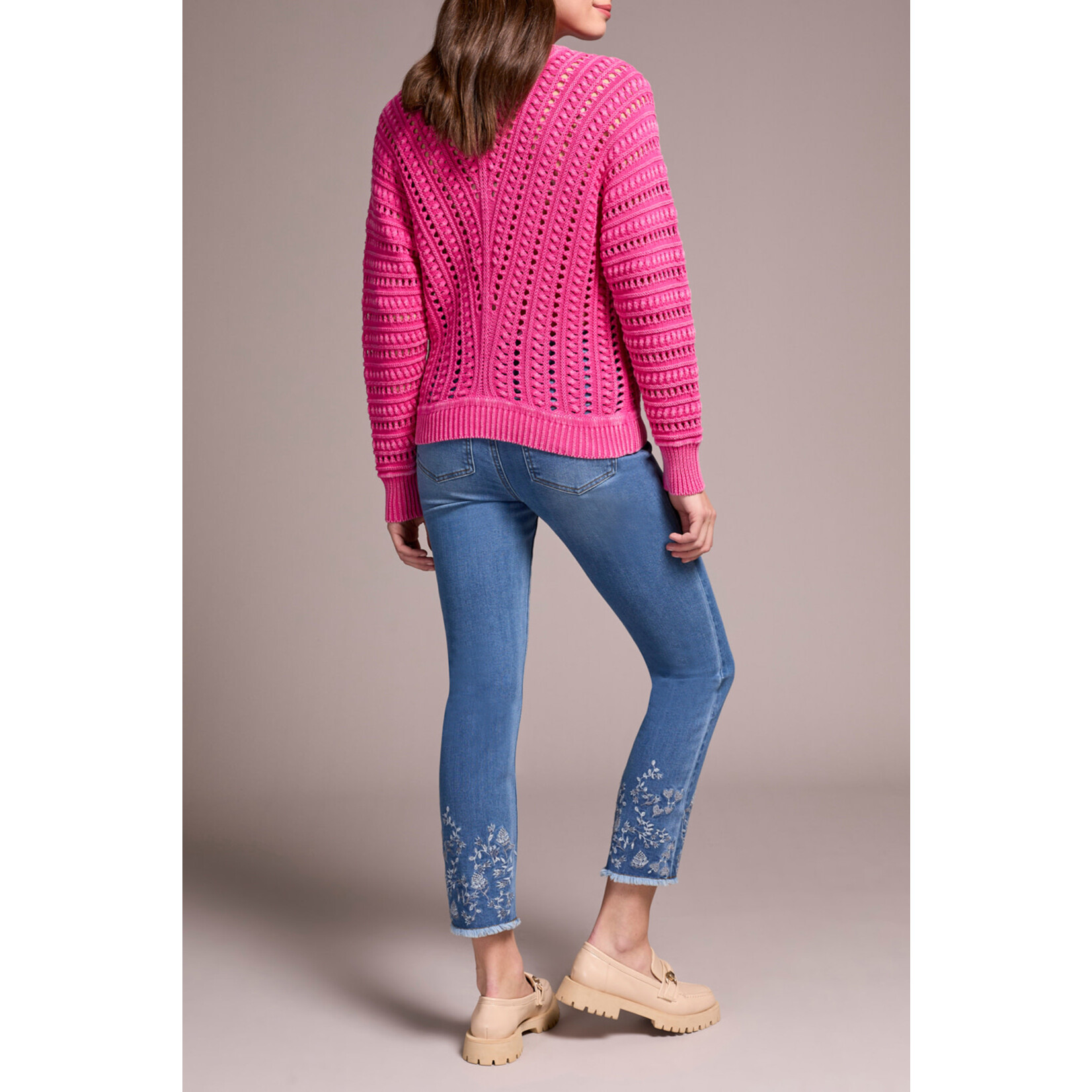 Tribal Special Wash Loose Knit Sweater