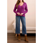 Tribal Drop Shoulder V-Neck Sweater