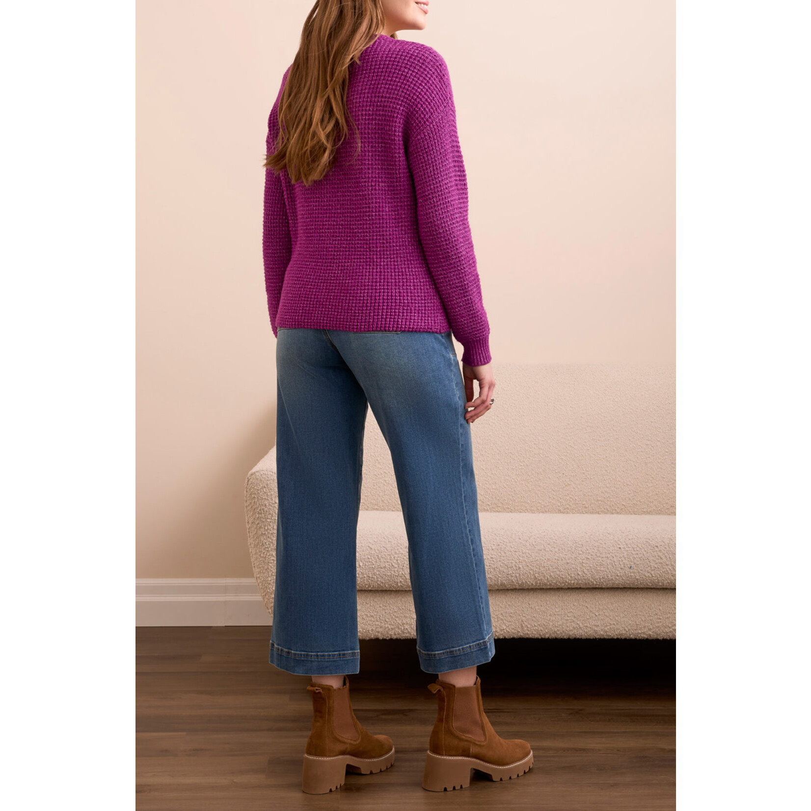 Tribal Drop Shoulder V-Neck Sweater