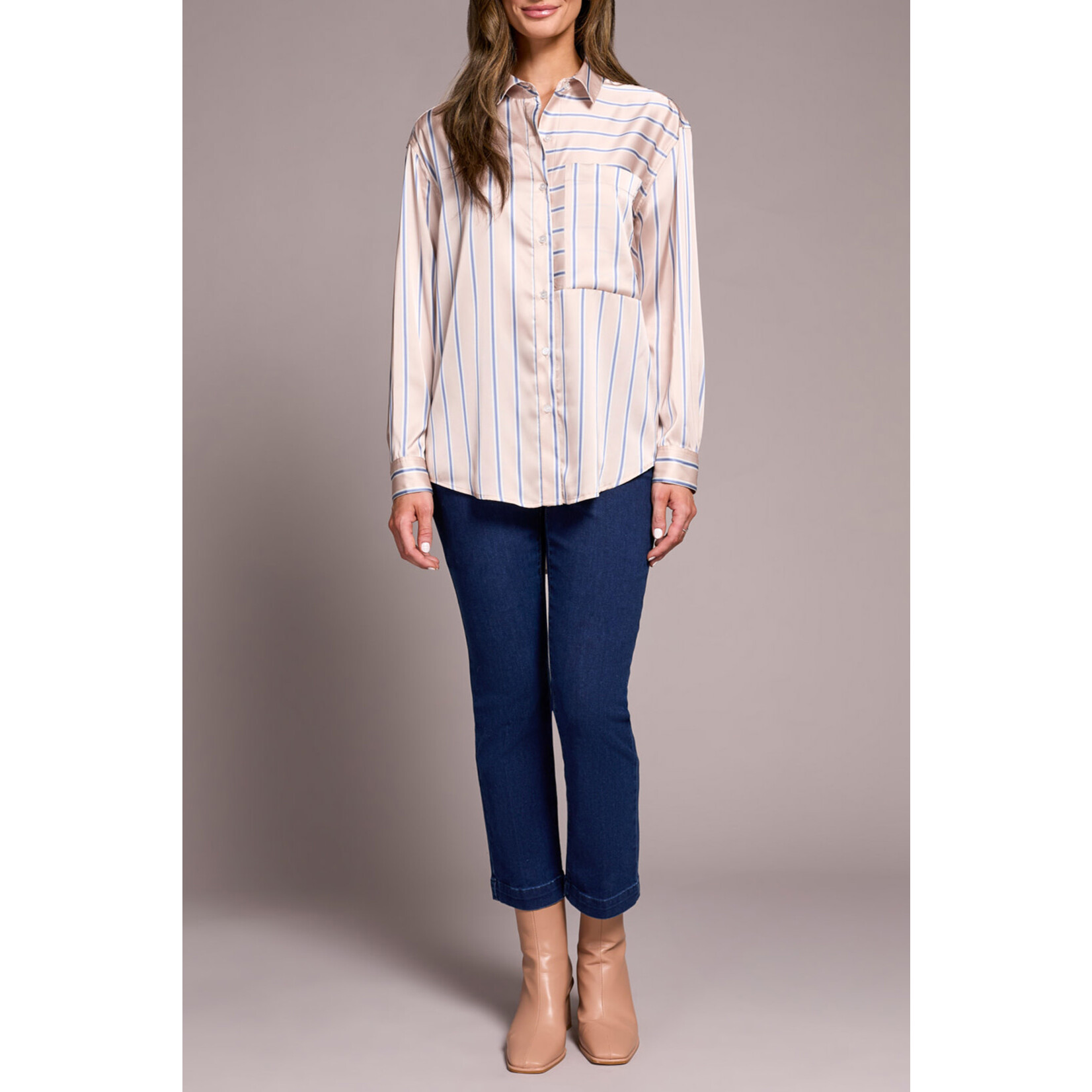 Tribal Shirttail Hem Blouse