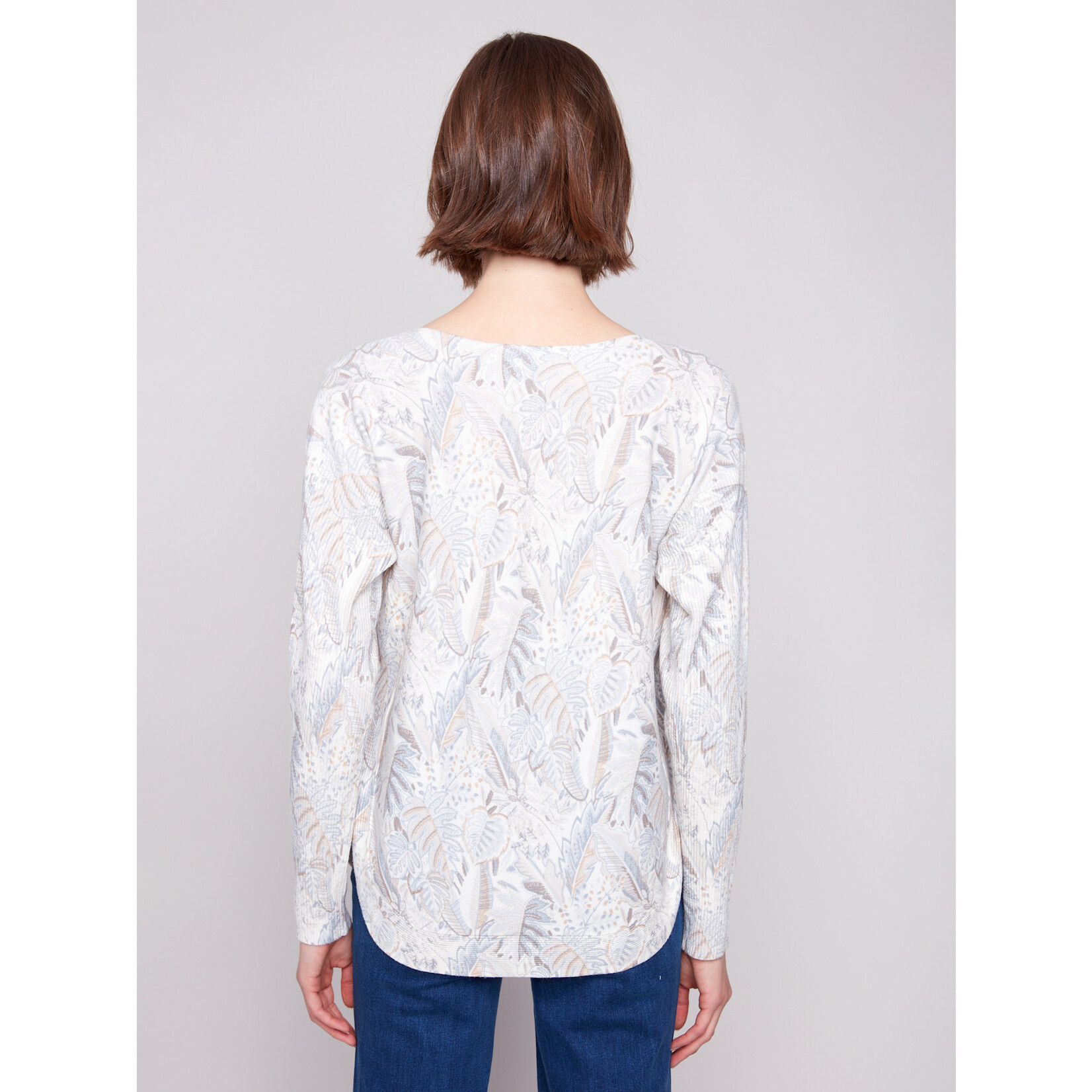 Charlie B Printed Round Hem Sweater