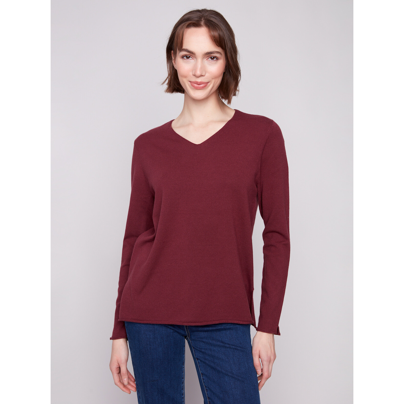 Charlie B Basic V-Neck Sweater