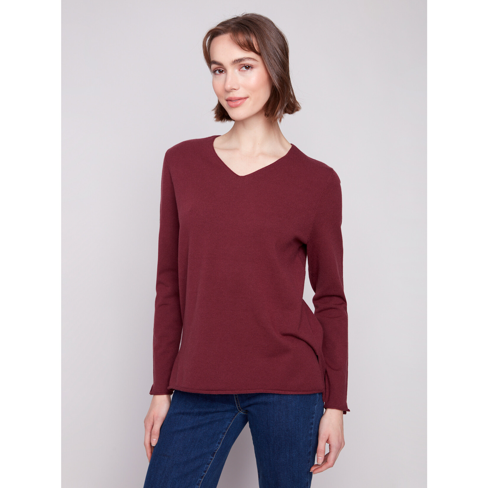Charlie B Basic V-Neck Sweater