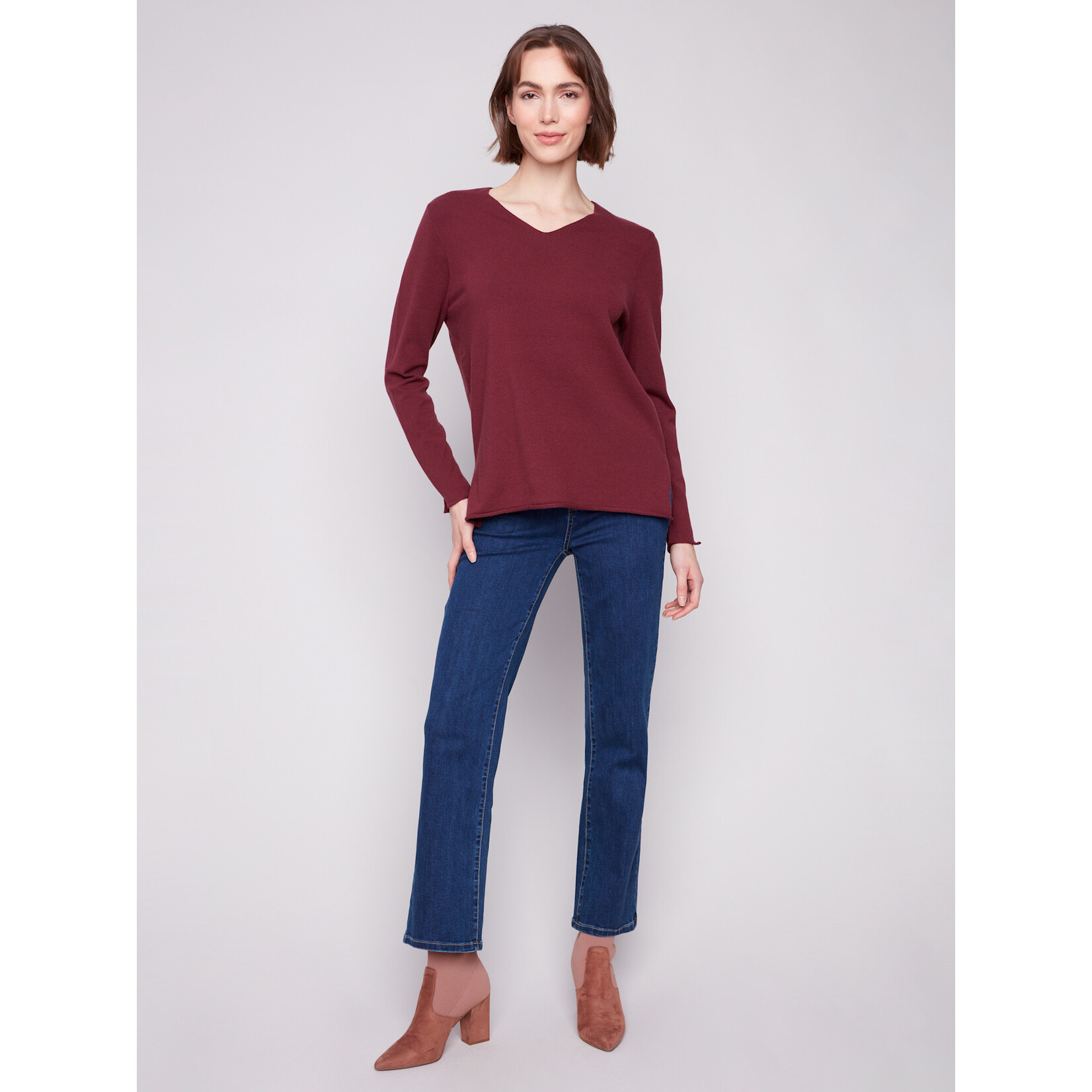 Charlie B Basic V-Neck Sweater