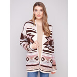 Charlie B Jacquard Cardigan With Patch Pockets