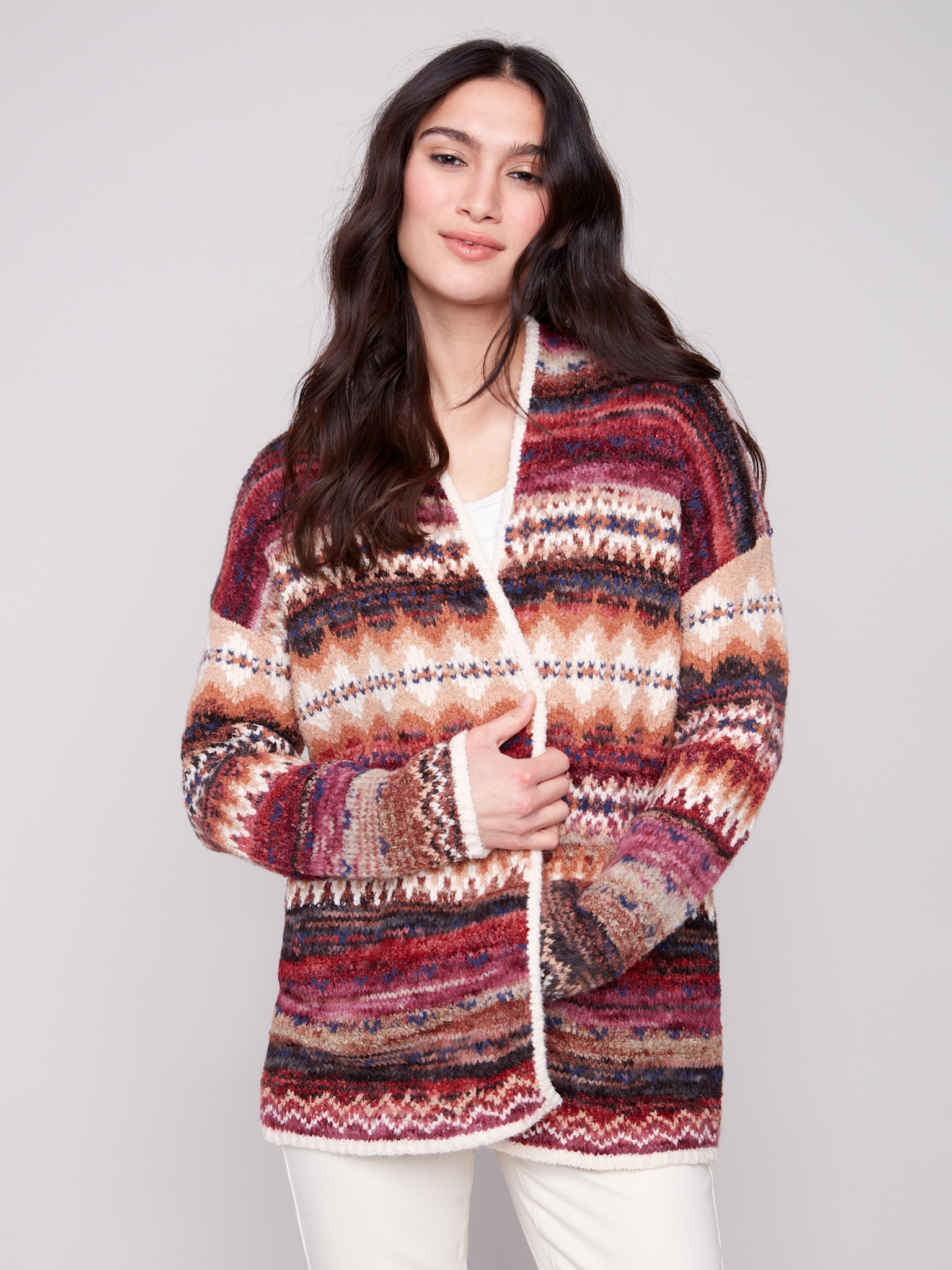 Jacquard Cardigan With Patch Pockets C2934P700 - FF2 Get Dressed