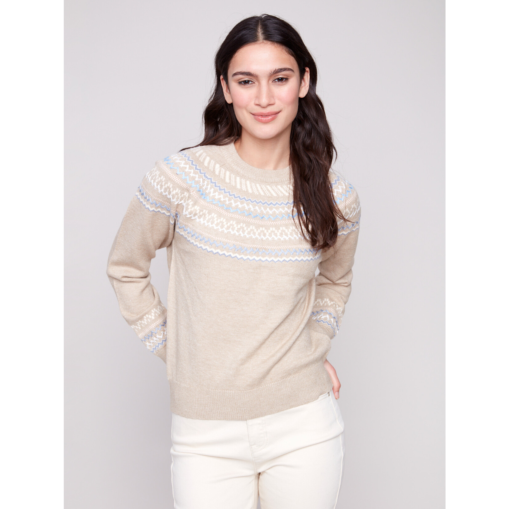 Charlie B Raglan Jacquard Sweater