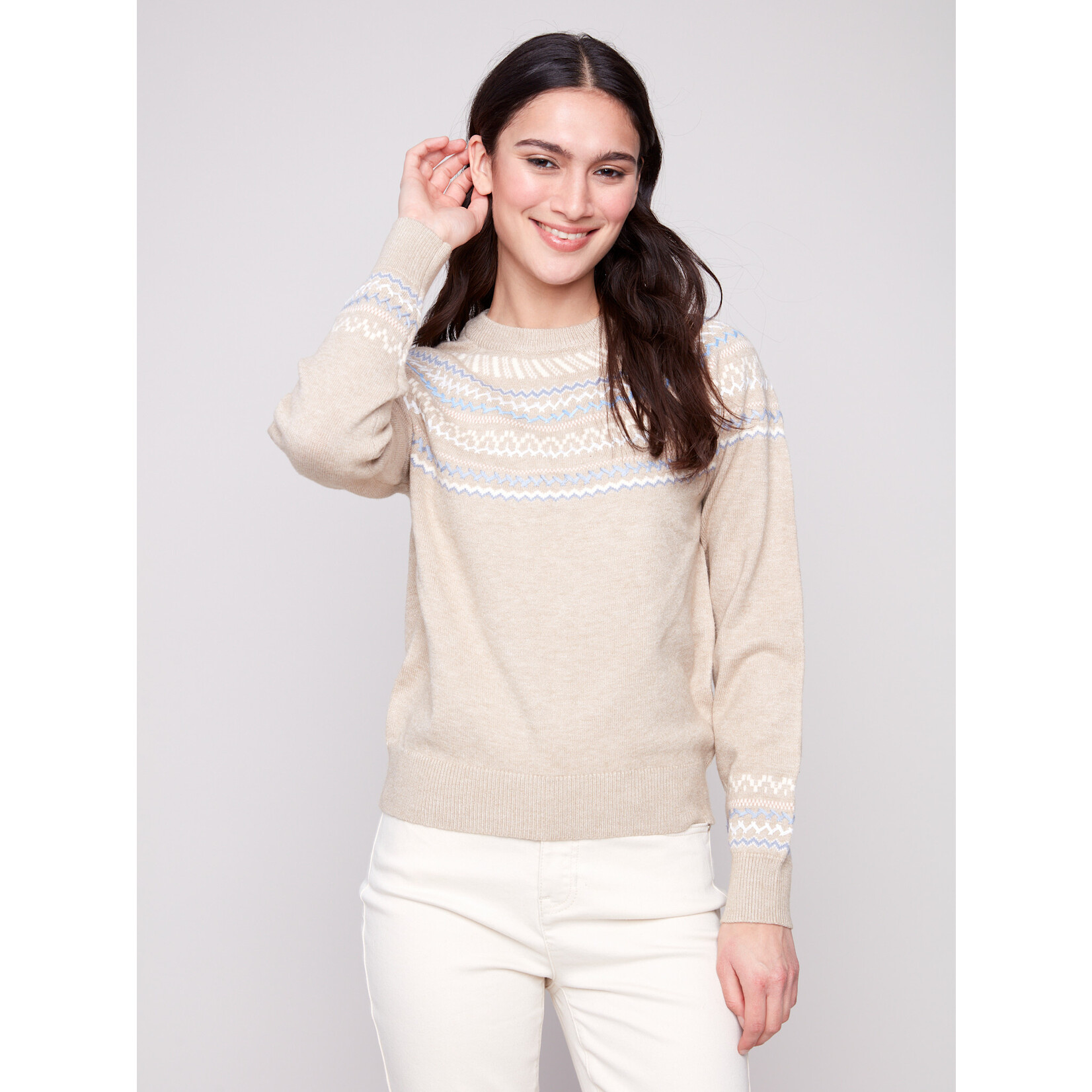 Charlie B Raglan Jacquard Sweater