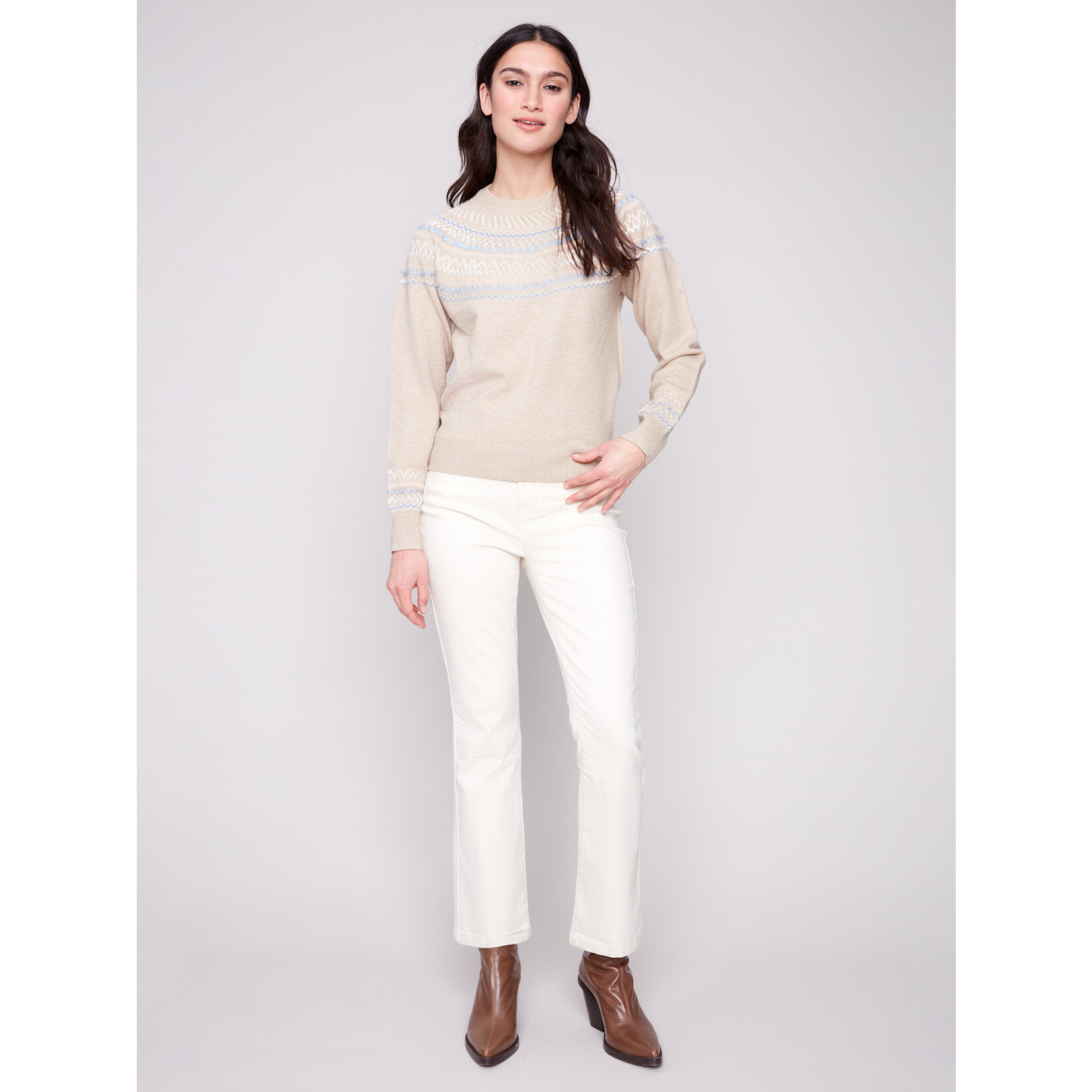 Charlie B Raglan Jacquard Sweater