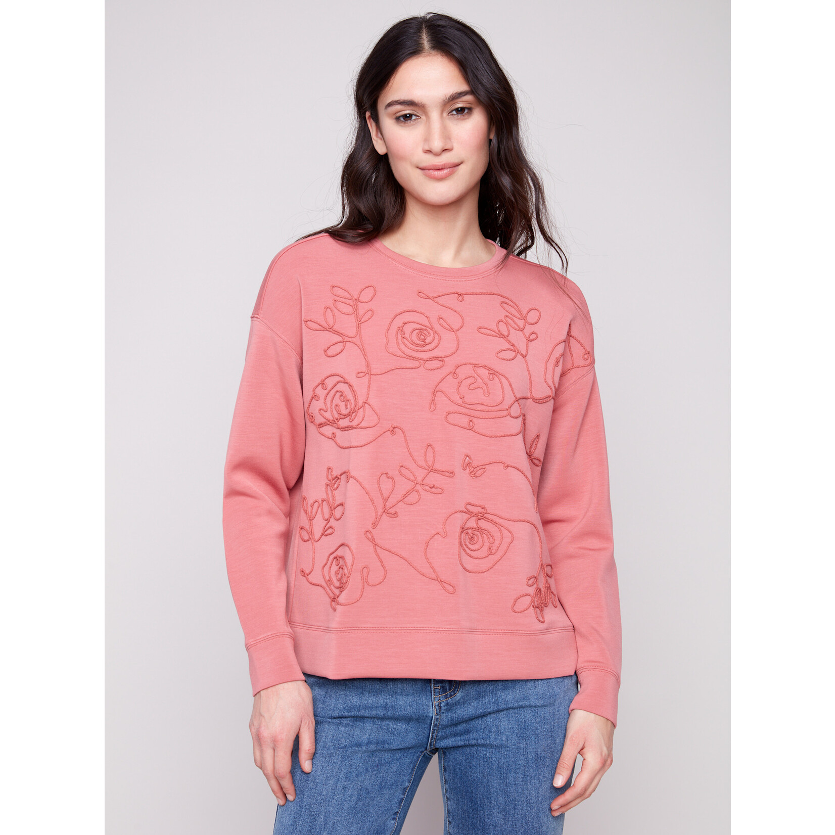 Charlie B Soft Scuba Soutache Detail Sweater