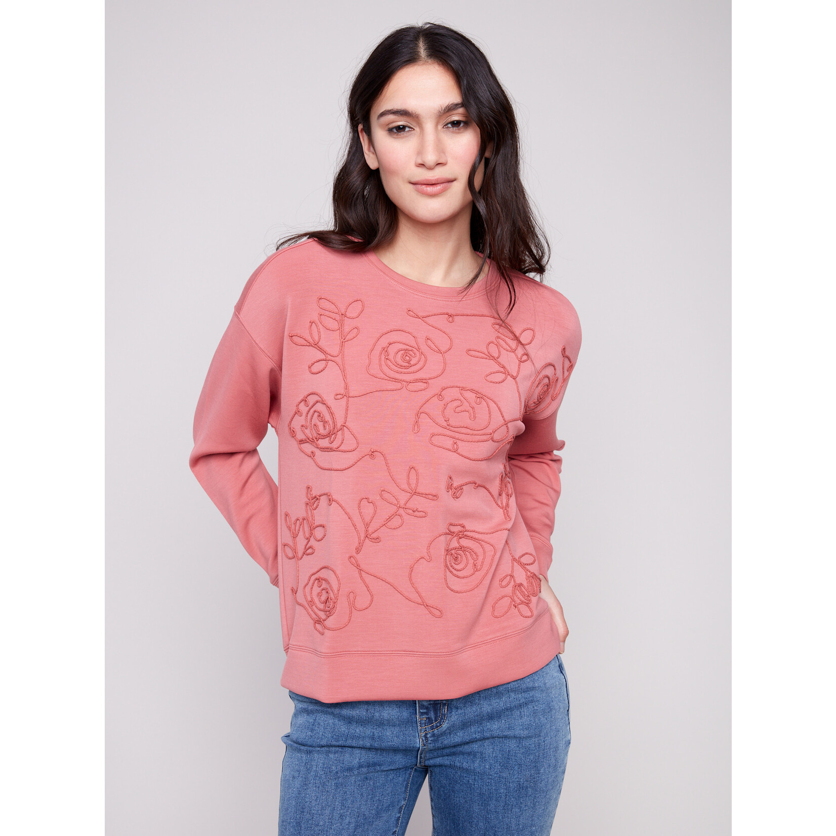 Charlie B Soft Scuba Soutache Detail Sweater