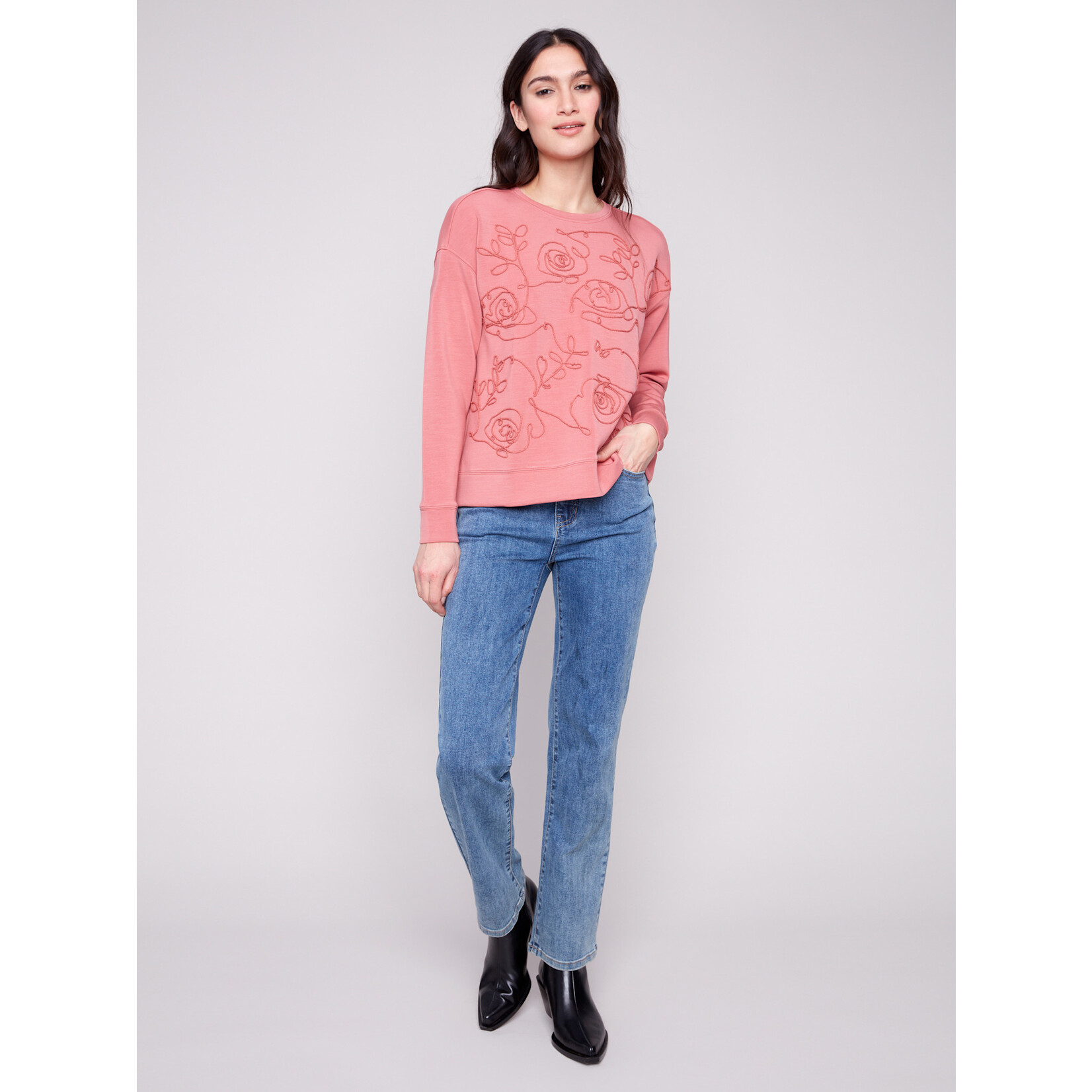 Charlie B Soft Scuba Soutache Detail Sweater