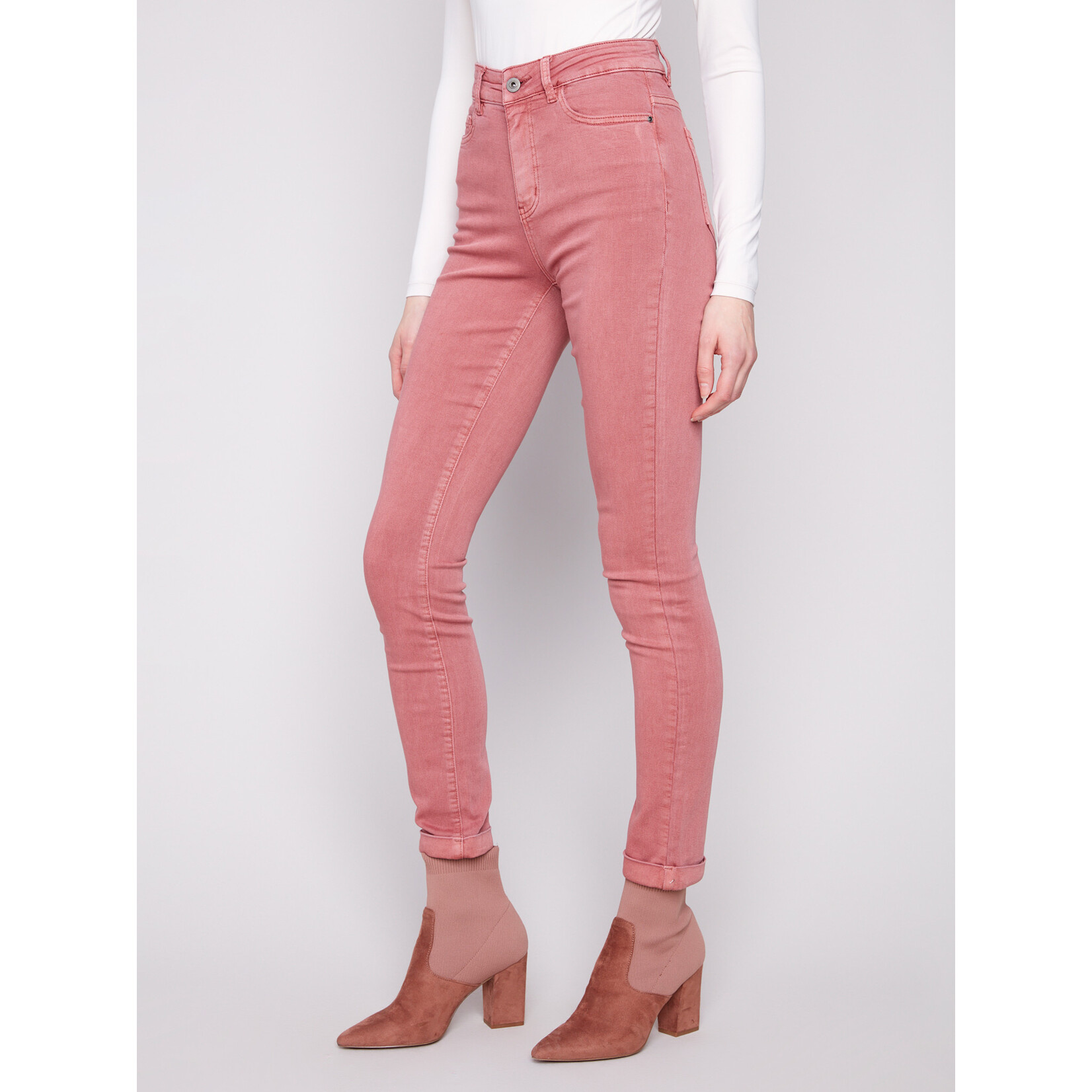 Charlie B Cuffed Hem 5 Pocket Twill Pant