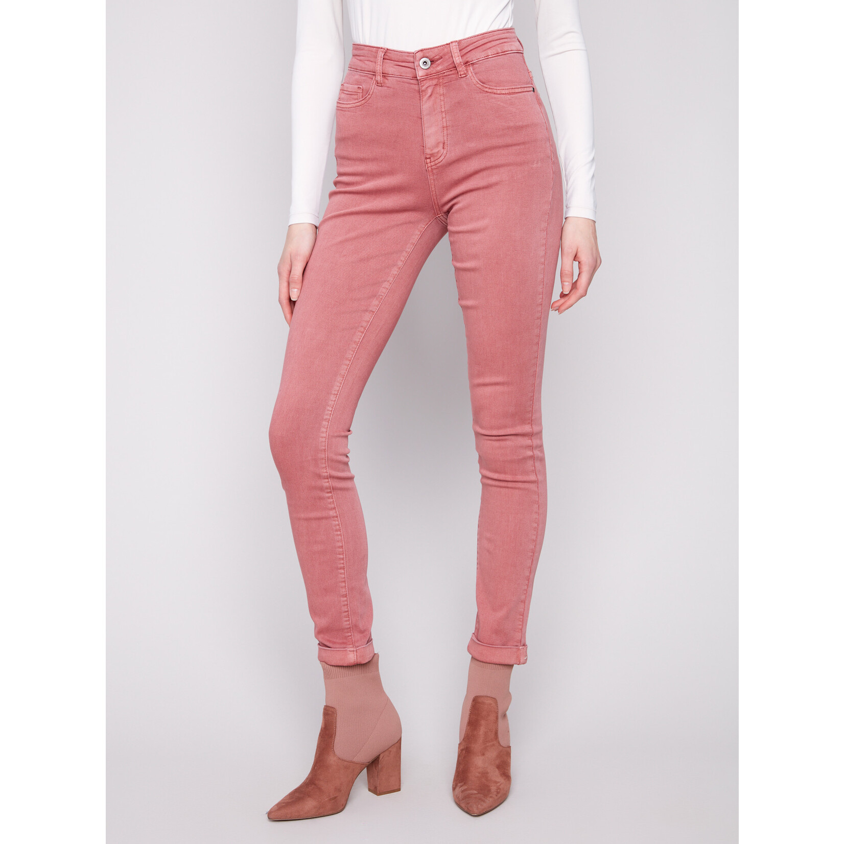 Charlie B Cuffed Hem 5 Pocket Twill Pant