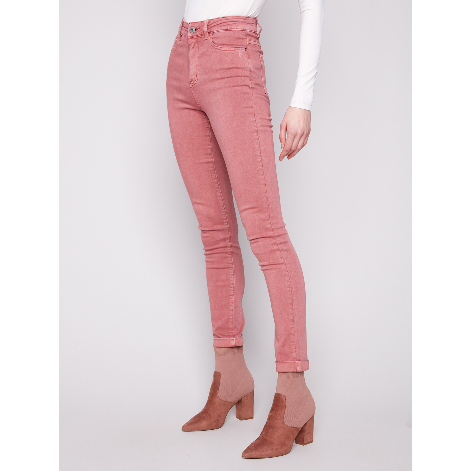 Charlie B Cuffed Hem 5 Pocket Twill Pant