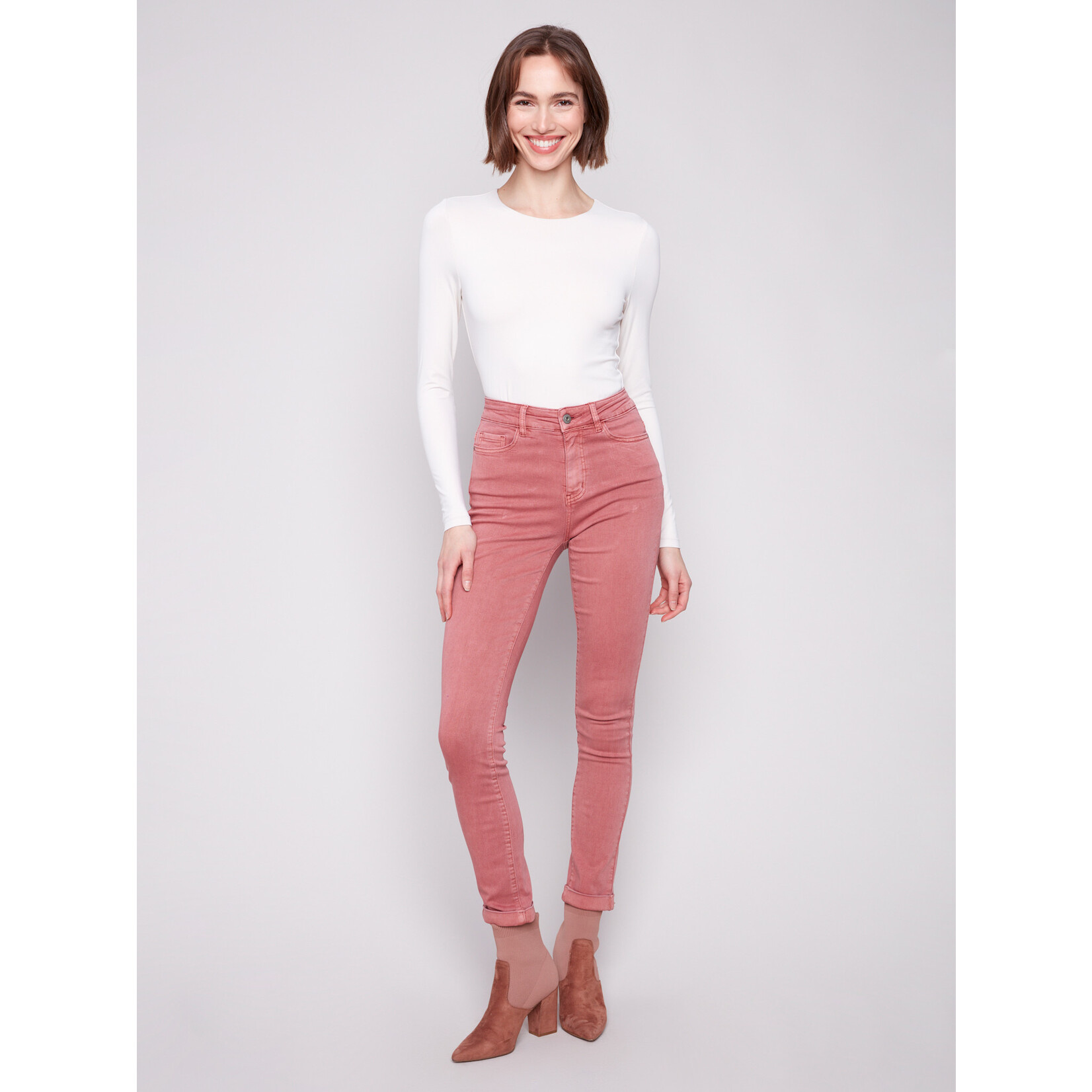 Charlie B Cuffed Hem 5 Pocket Twill Pant