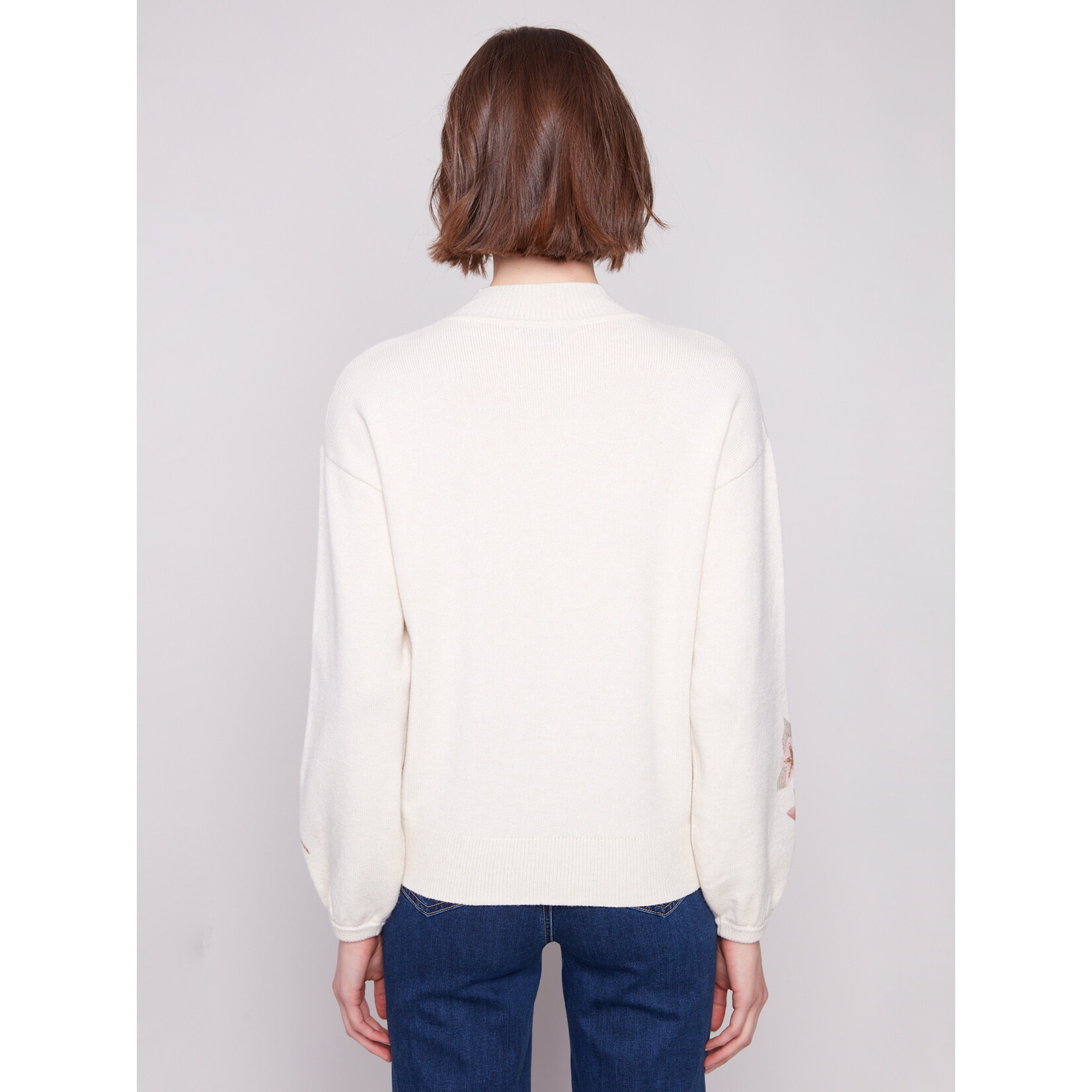Charlie B Mock Neck Sweater With Print