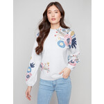Charlie B Mock Neck Sweater With Print