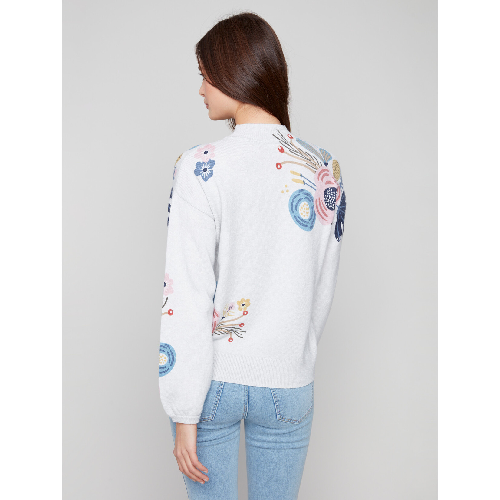 Charlie B Mock Neck Sweater With Print