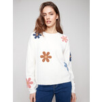 Charlie B Super Plush Sweater With Boucle Flowers