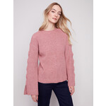 Charlie B Cable Detail Crew Neck Sweater