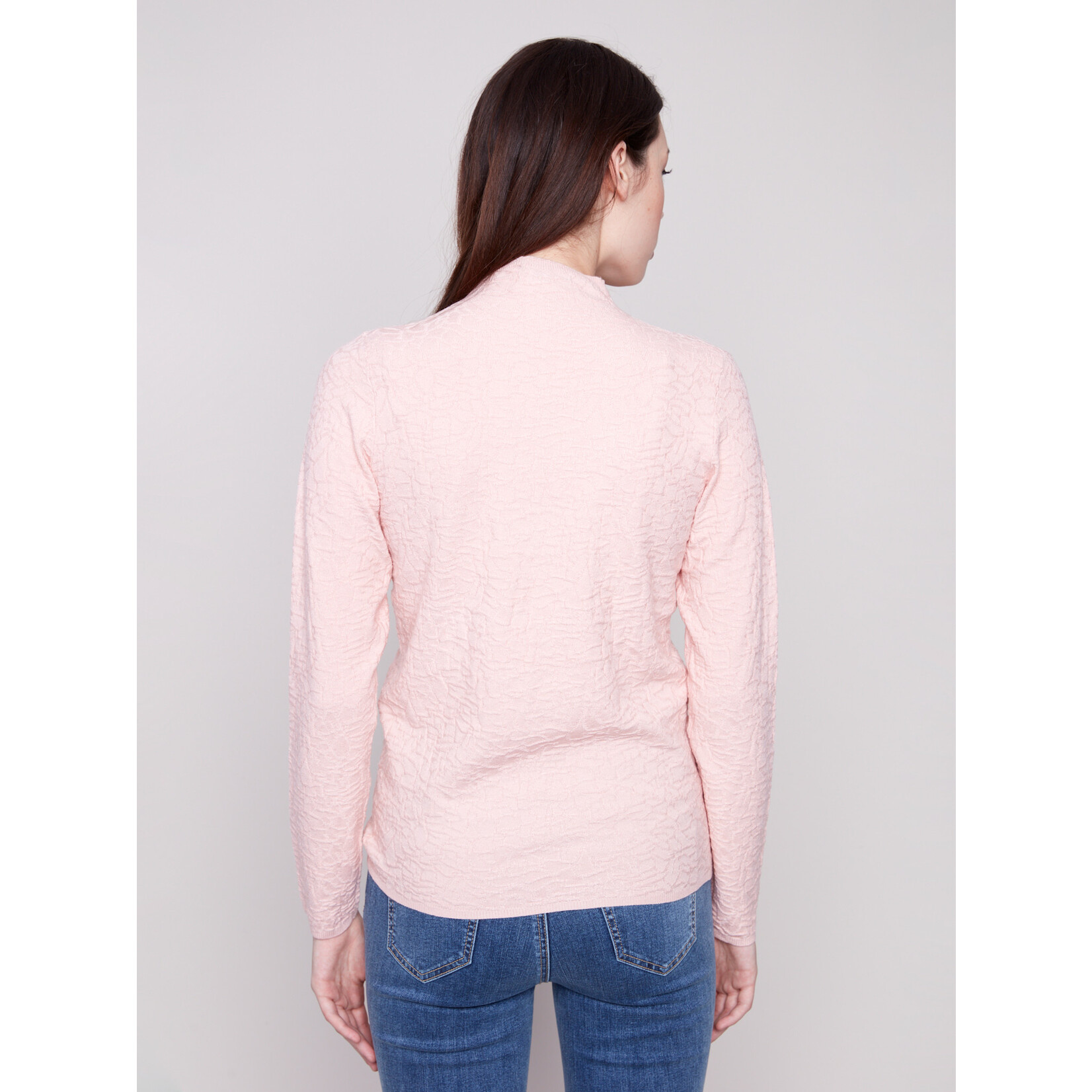 Charlie B Textured Mock Neck Sweater