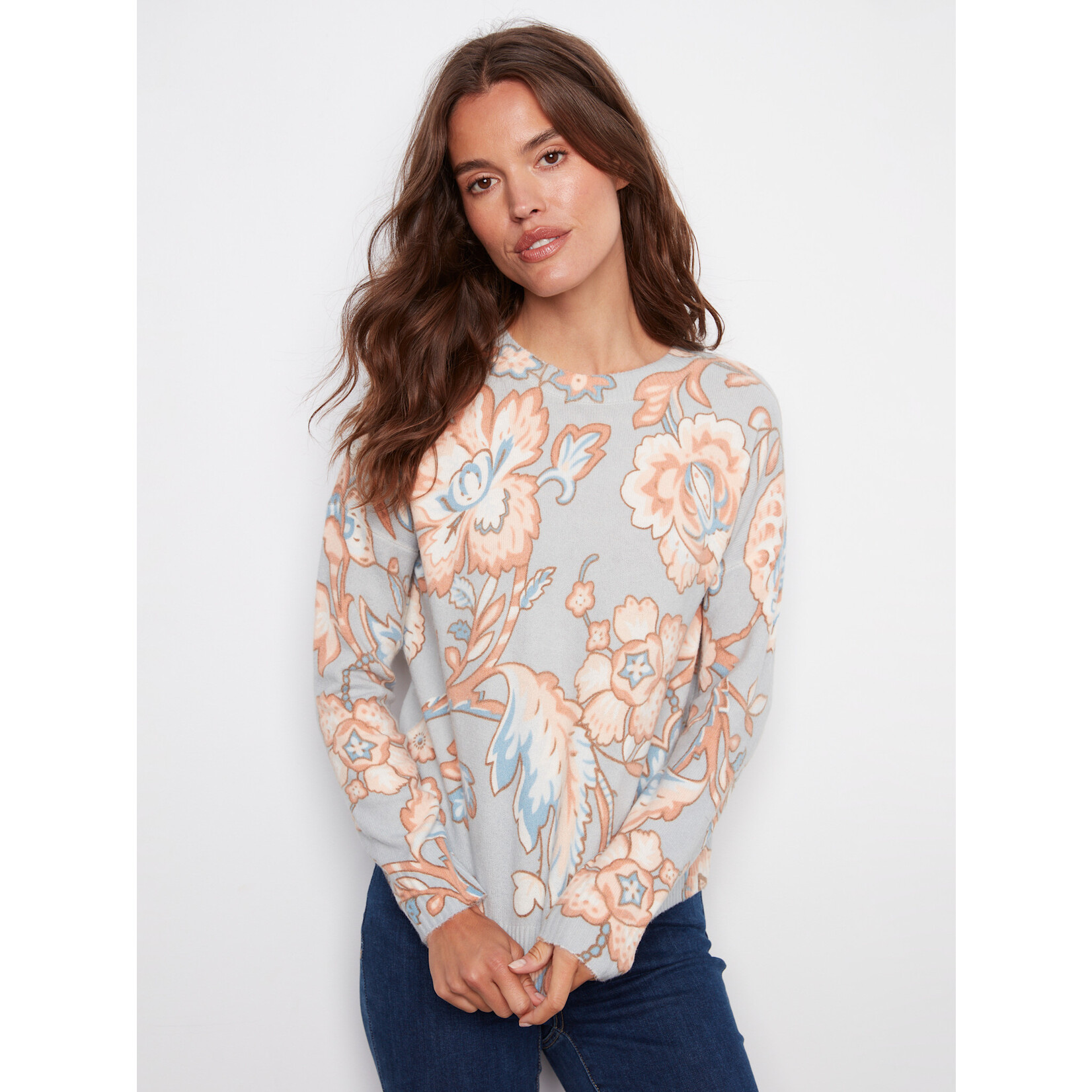 Charlie B Printed Crew Neck Sweater
