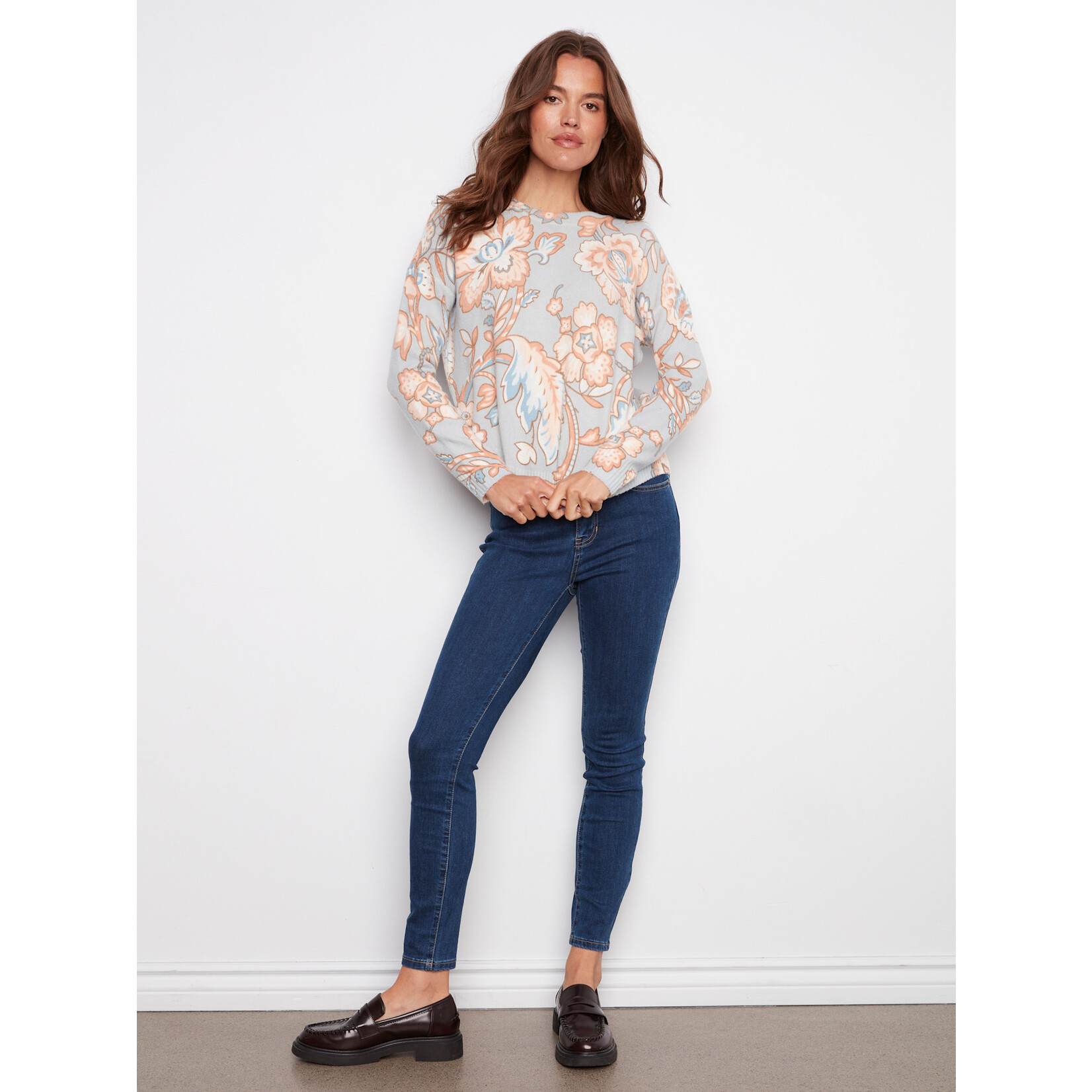Charlie B Printed Crew Neck Sweater