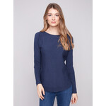 Charlie B Sweater With Back Eyelet Detail