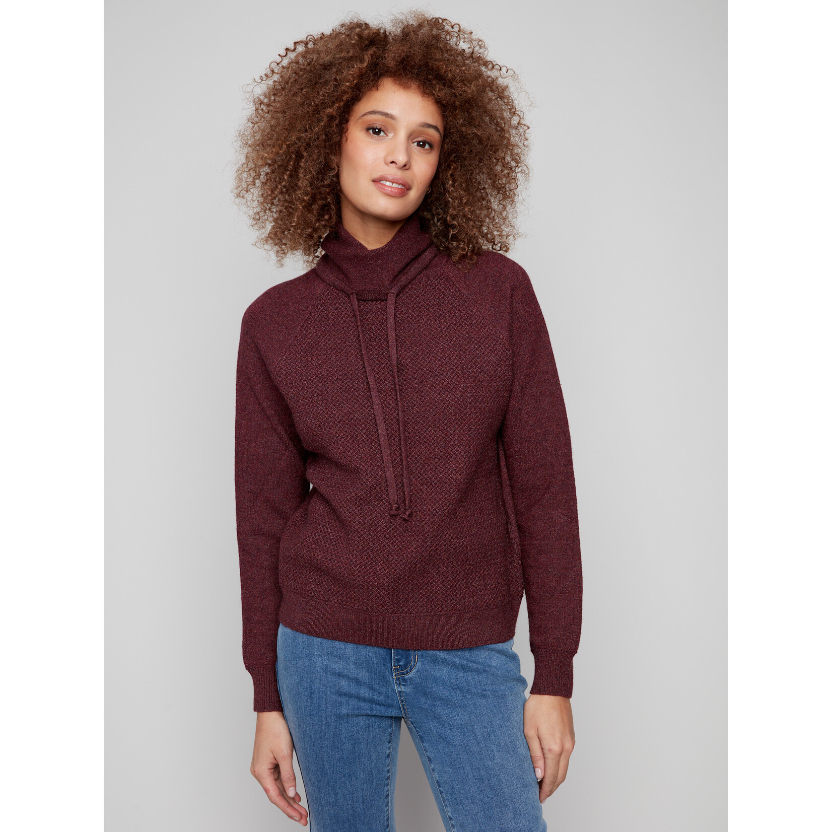 Charlie B Textured Cowl Neck Sweater