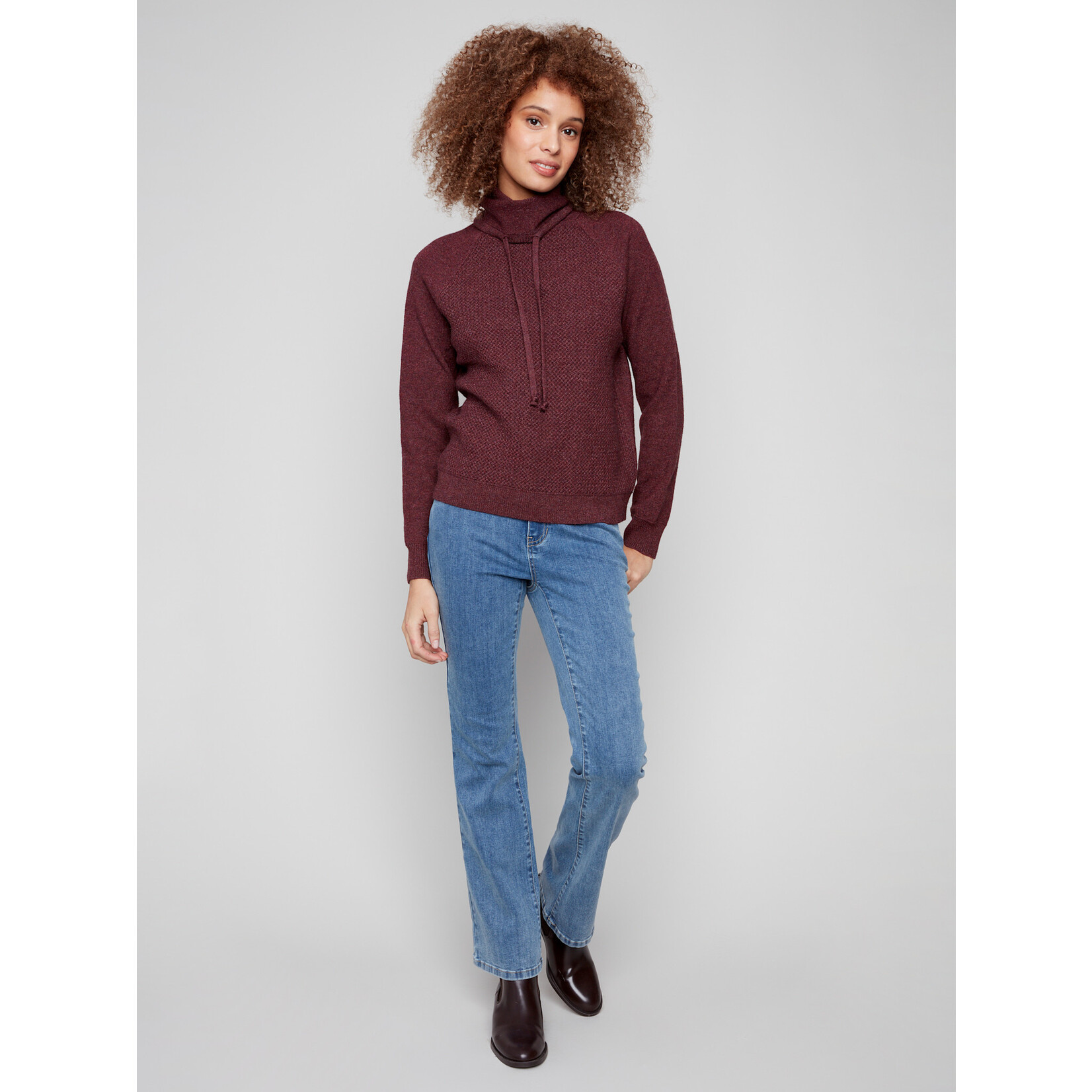 Charlie B Textured Cowl Neck Sweater